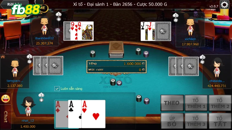 Cách chia bài xì tố FB88 theo kiểu tiêu chuẩn